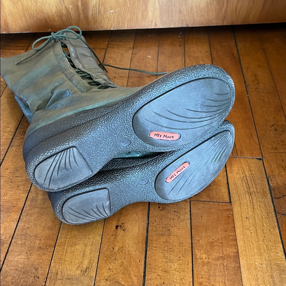 Miz Mooz Alex gladiator tall green leather boots - Picture 7 of 9